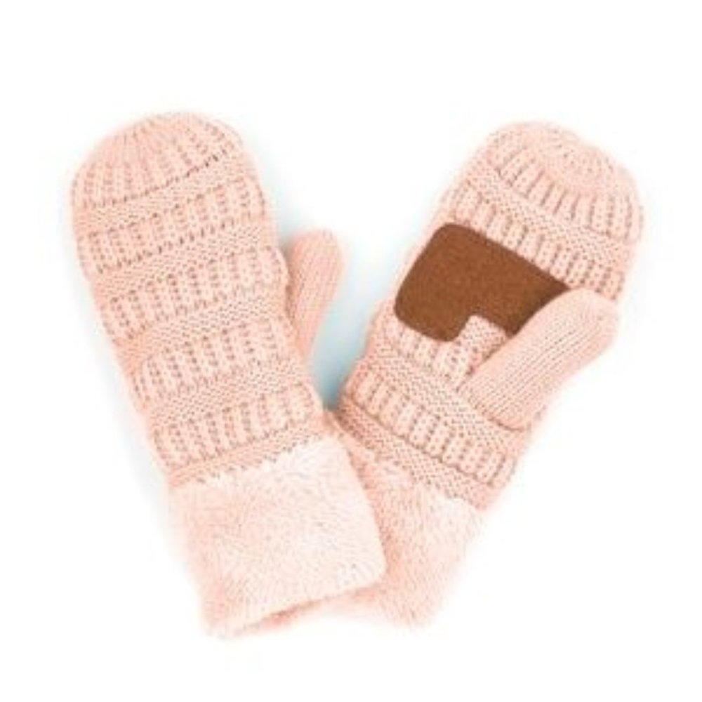 C.C Kids Ribbed Knit Mitten Gloves